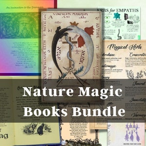 Nature magic books bundle, witchcraft books, wicca ebook, witch starter kit, green witch, herbalism spellbook, occult, alchemy, spellbook