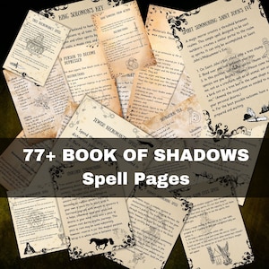 77 witchcraft spell book pages, Book of shadows, witchy, wicca book pages, rare grimoire, Book of spells, Pagan, rituals