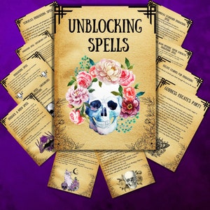 UNBLOCKING SPELLS Book, Wicca spellbook, Witchcraft, Book of shadows, Witchy, Occult spells, Pagan, rituals, BOS pages, Printable spells
