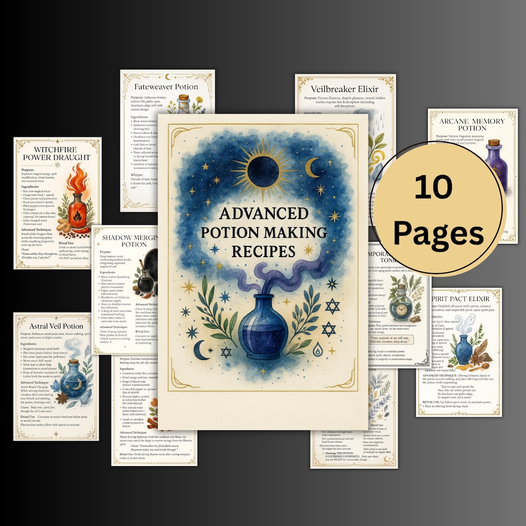 Advanced Potion Making Recipes, Herbal Potions Recipes Pages, Witch ...