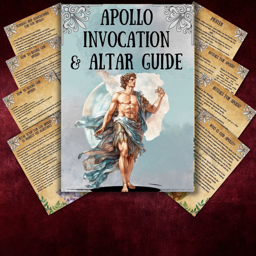 Greek God Apollo Altar, Prayer, Invocation, Altar Guide, Grimoire Pages ...
