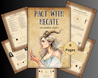 Pact with Hecate, printable grimoire pages, Triple Goddess, Pagan, altar, offerings, Pact, rituals, hecate guide, witchcraft book