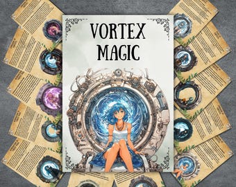 Vortex magische grimoirepagina's, afdrukbaar schaduwboek, grimoirebundel, rituelen, hekserij, heidens, beginnersheks, BOS