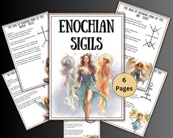 Enochian Sigil Book, Grimoire pages, angelic sigils, witchcraft, enoch Magic sigils, Pagan, Rituals, occult, BOS, sigil worksheet