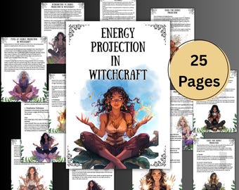 Energy projection grimoire pages, magic book of shadows, energy rituals, modern witchcraft, Magic, wicca, pagan, witchy printable, BOS