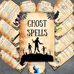Ghost spells bundle, Witchcraft spellbook, Occult book of spells, Baby witch pages, Wicca magic spells, rituals, Printable grimoire spells