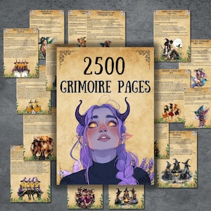 2500 Book of Shadows, Grimoire Pages, Beginner witch, Grimoire Printable, Witchcraft Starter kit, Pagan, Magic, Grimoire BOS Page