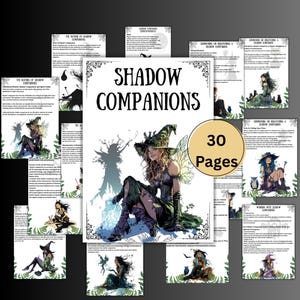 shadow companion grimoire pages, printable book of shadows, shadow witch, rituals, magic, pagan, wicca, Shadow work, BOS