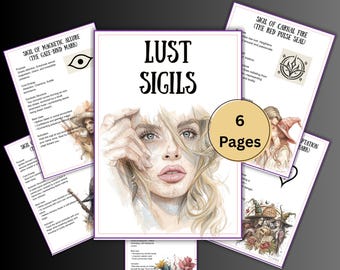Secret Lust Sigils Grimoire pages, Sigil worksheet, bundle, Witchy Journal, Symbols, Sigil Magic Guide, Witchcraft symbols, BOS PDF