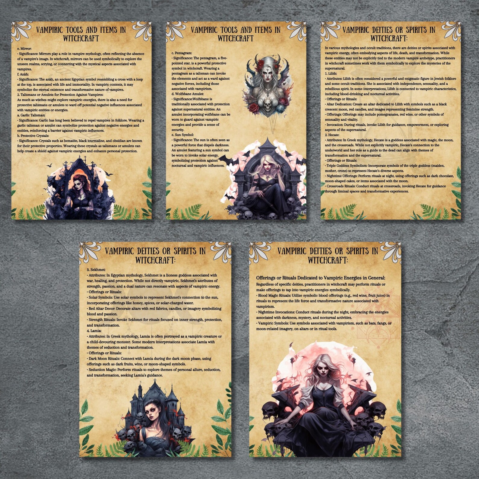 Vampire Grimoire Pages, Printable Book of Shadows, Wiccan, Vampire ...