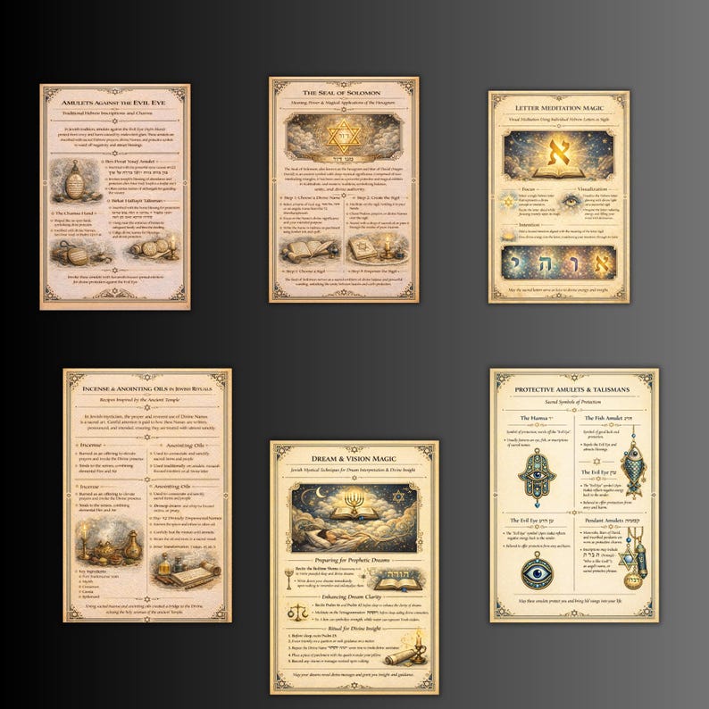 Judaism Magic Grimoire pages, Kabbalah book, occult, Jewish grimoire, Hebrew names, sigils, seals, rituals, Judaism Guide image 4