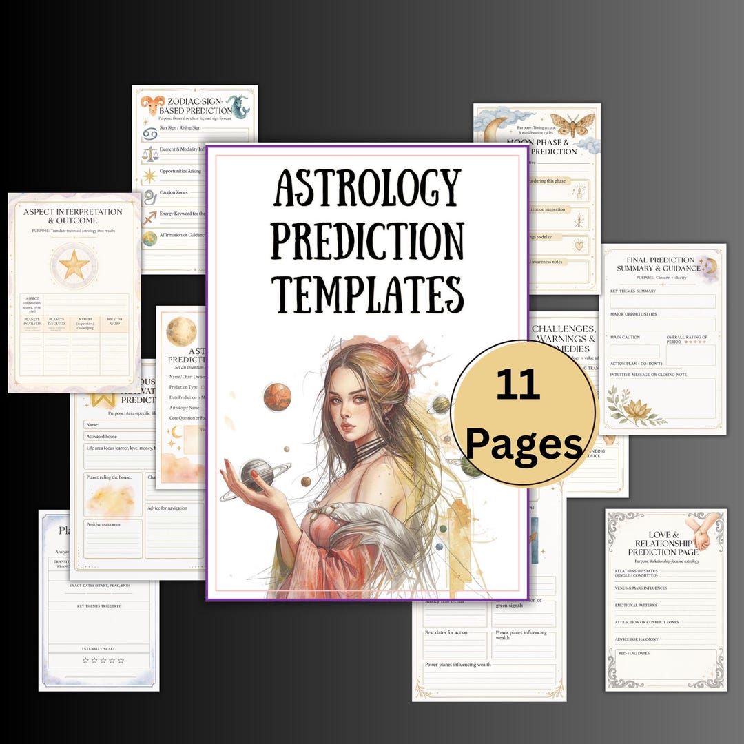 Astrology Prediction Templates Zodiac Signs Digital Grimoire Witchy Astrology Prediction Templates Zodiac Signs Digital Grimoire Witchy