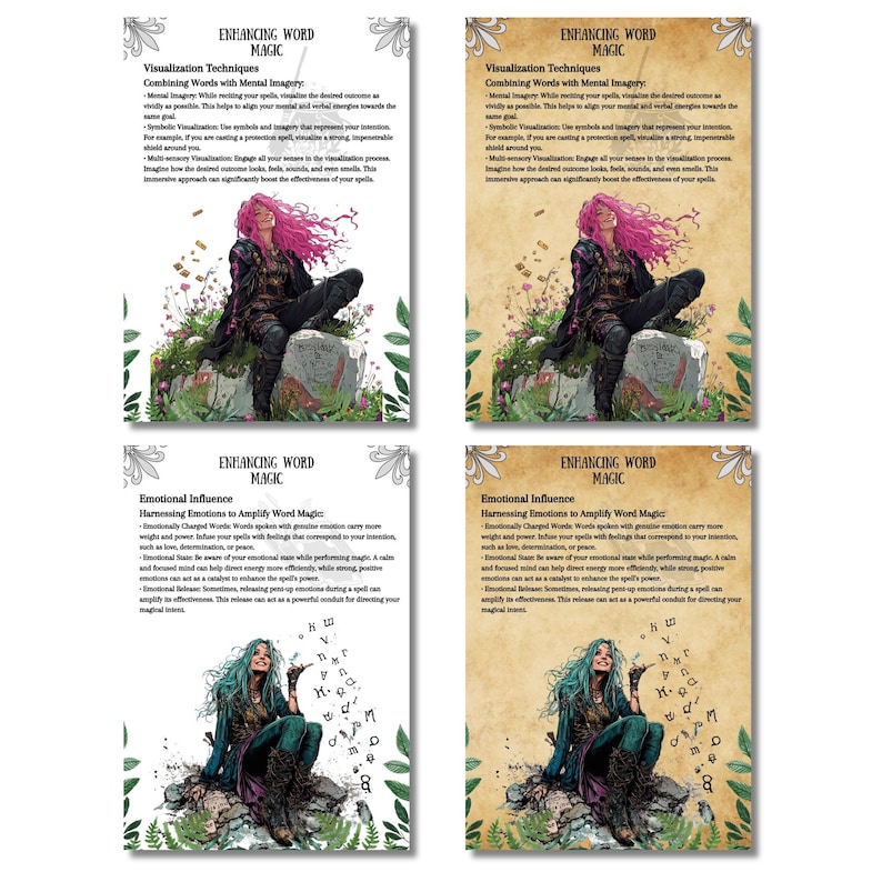 Secret Word Magic Grimoire Pages, Witchcraft, Book of Shadows, Wicca