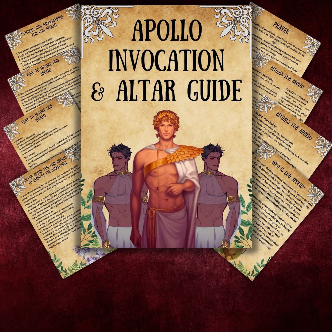 Greek God Apollo Altar, Prayer, Invocation, Altar Guide, Grimoire Pages
