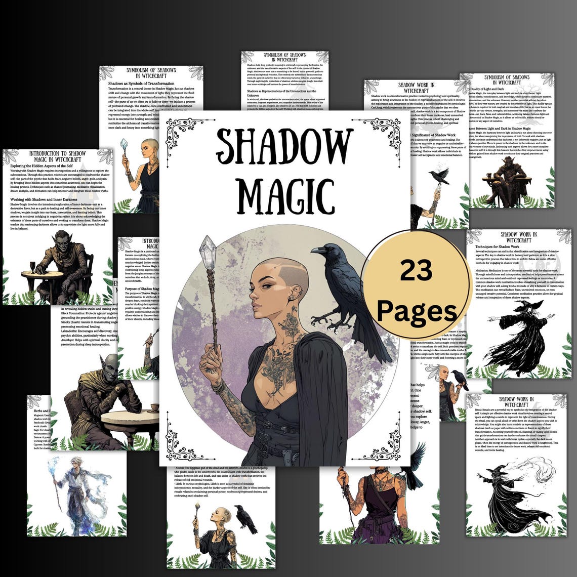 Shaodw Ritual Real Shadow Magic Grimoire Pages, Shadow Work Book of Shadows, Shadow ...