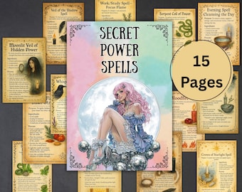Libro degli incantesimi del potere segreto, potere della stregoneria, libro delle ombre, grimorio, rituali di potere, sigilli, principiante, incantesimi, BOS