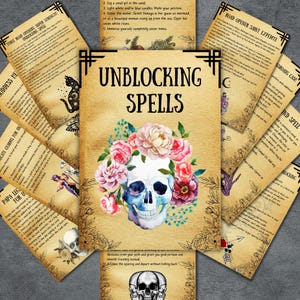 UNBLOCKING SPELLS Book, Wicca spellbook, Witchcraft, Book of shadows, Witchy, Occult spells, Pagan, rituals, BOS pages, Printable spells