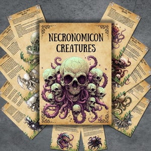 Necronomicon creatures grimoire pages, Witchcraft book of shadows, Necronomicon monsters, HP lovecraft, pagan, beginner witch, BOS
