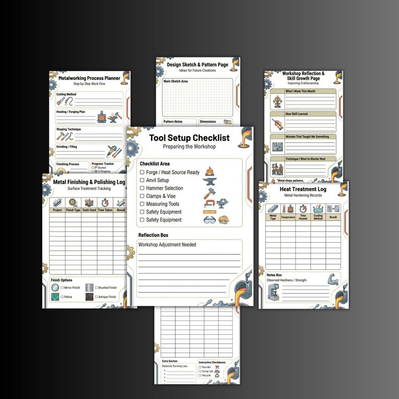 Metal Working Project Planner, Daily Metal, Inventory Log, Material ...