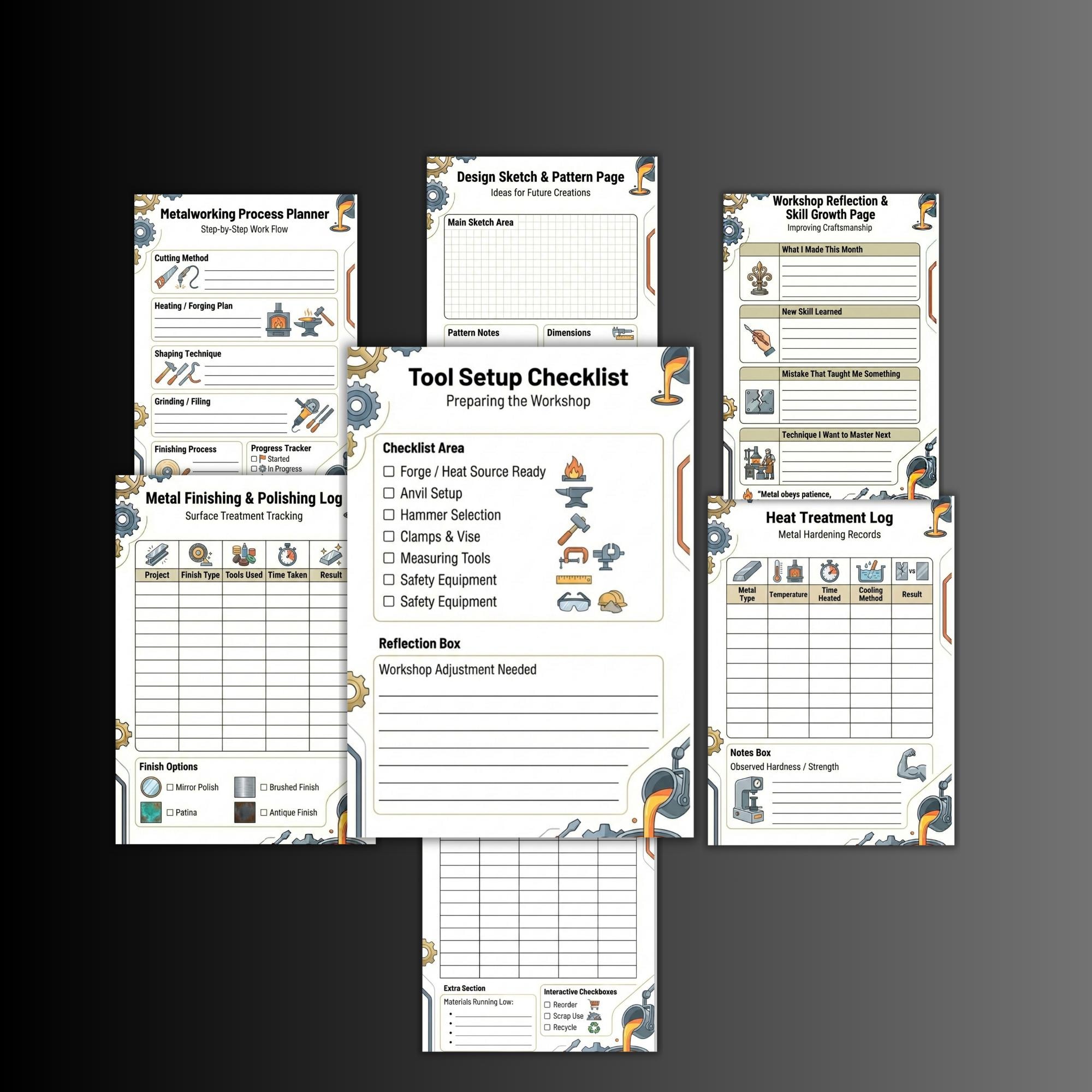 Metal Working Project Planner, Daily Metal, Inventory Log, Material ...