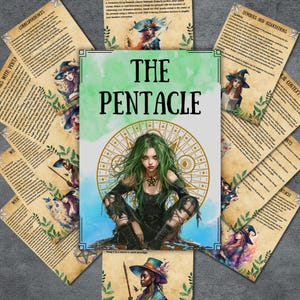 Secret pentacle grimoire pages for book of shadows, Printable witchcraft tools, pagan, wiccan, BOS pages, beginner witch
