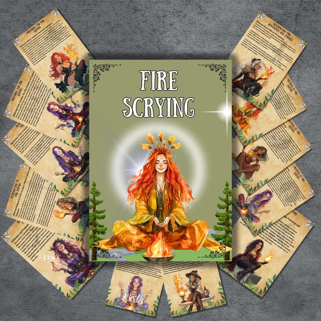Fire Scrying Grimoire Pages: Pyromancy Divination Guide (digital ...