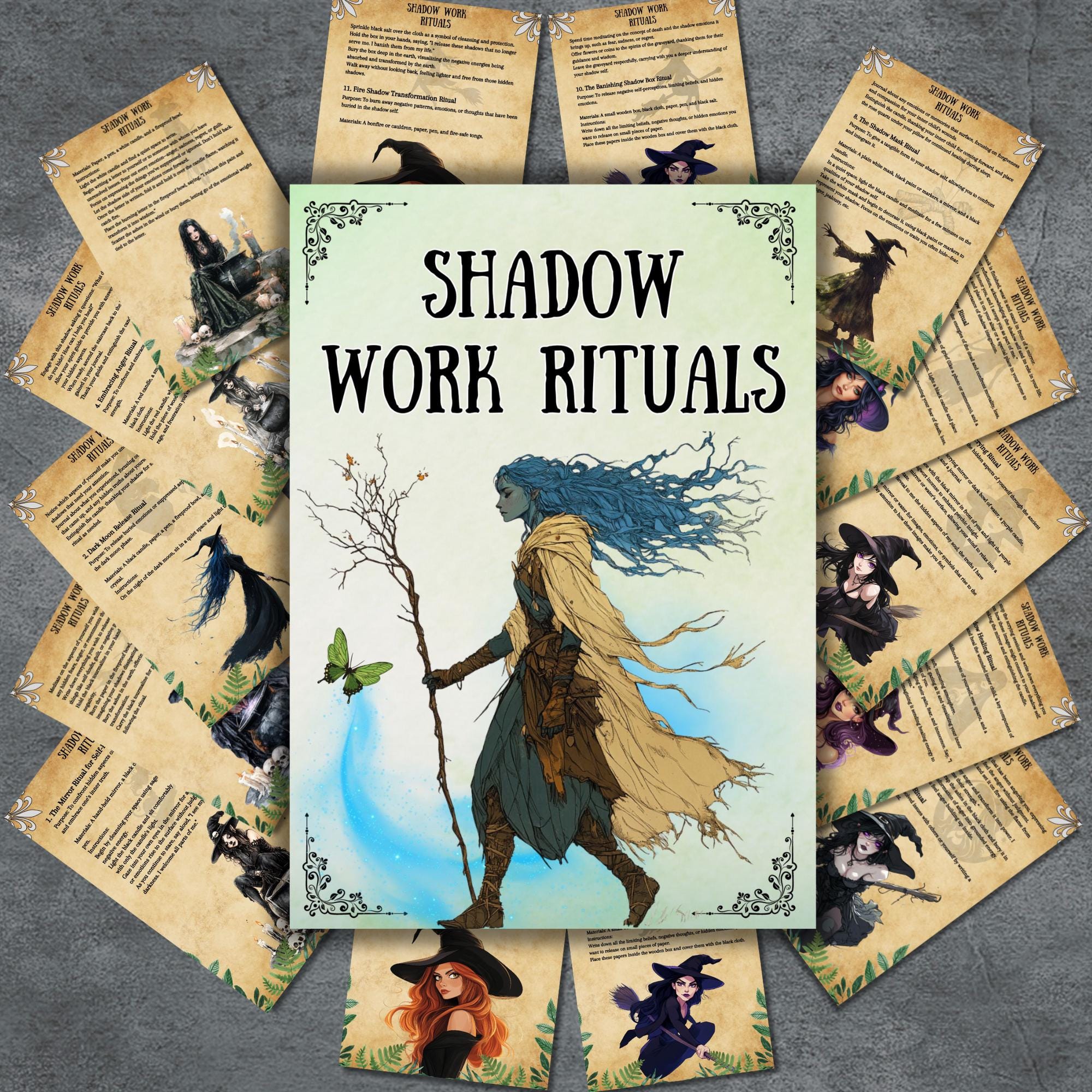 Shaodw Ritual Secret Shadow Work Rituals, Shadow Journal, Witchy Grimoire Pages ...