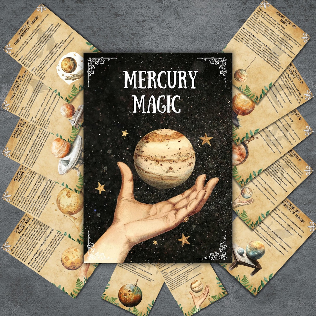 Secret Mercury Magic Pages, Grimoire Bundle, Astrology Book of Shadows ...