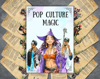 Pop Culture Magic Grimoire Pages: Beginner Witchcraft BOS (Digital Download A4 Size)