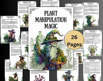 Plant manipulation magic grimoire pages, printable wicca, Book of shadows, Witchcraft herbs, Pagan, Green witch, BOS