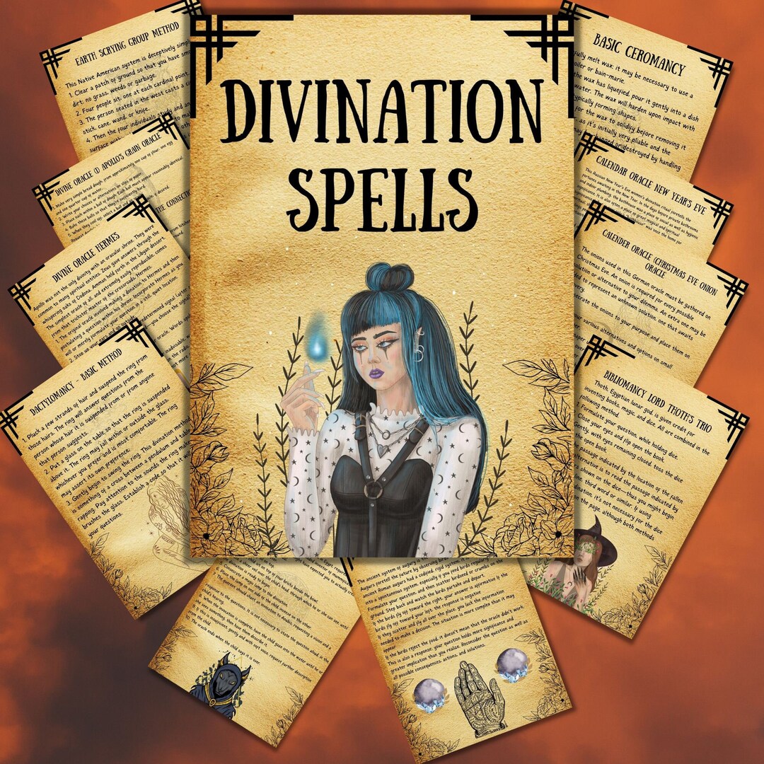DIVINATION SPELLS Book, Witchcraft Book, Book of Shadows, Witchy Occult ...