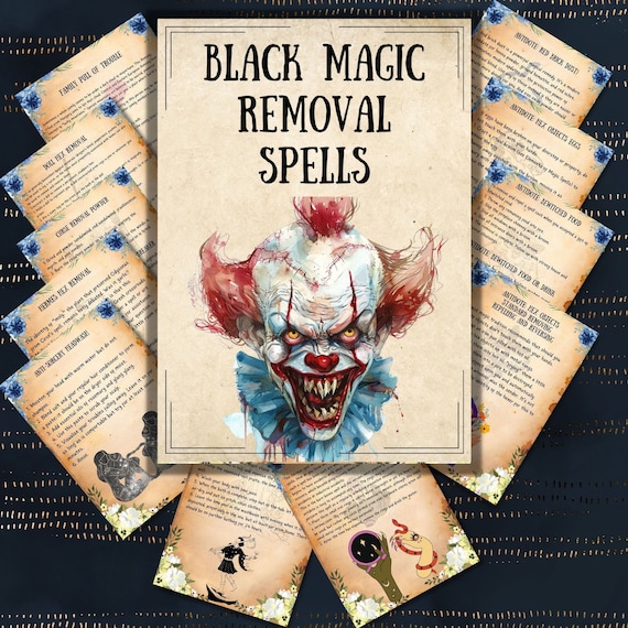 Black magic removal spells, Printable spellbook, Book of shadow, Grimoire, Pagan, remove curse, beginner witch magic, BOS pages