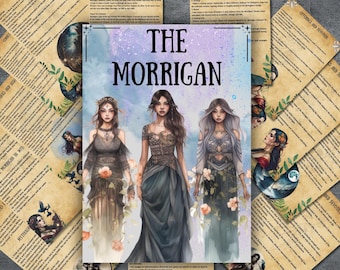 Páginas del Grimorio de la Diosa Morrigan, Wicca, Libro de las Sombras imprimible, Rituales de Morrigan, Celta, Brujería, Páginas BOS, Perfil de Morrigan
