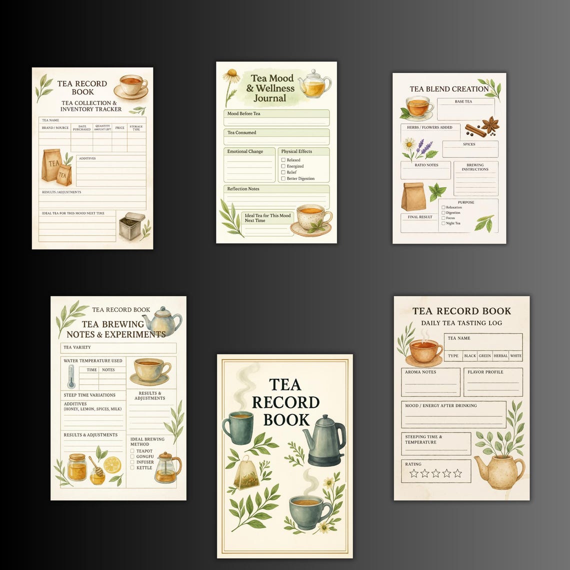 Real Tea Record Book, Tea Tasting Planner, Journal, Connoisseurs ...