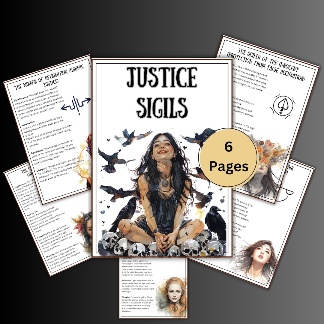 Magick Ritual Rites Sigils Justice Sigils Download, Sigils of Magic, Grimoire Inserts, Justice ...