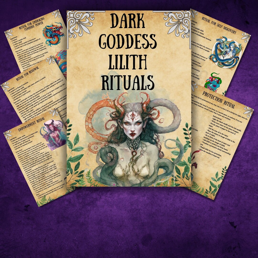 Dark Goddess Lilith Rituals, Demon Lilith Grimoire Pages, Printable ...