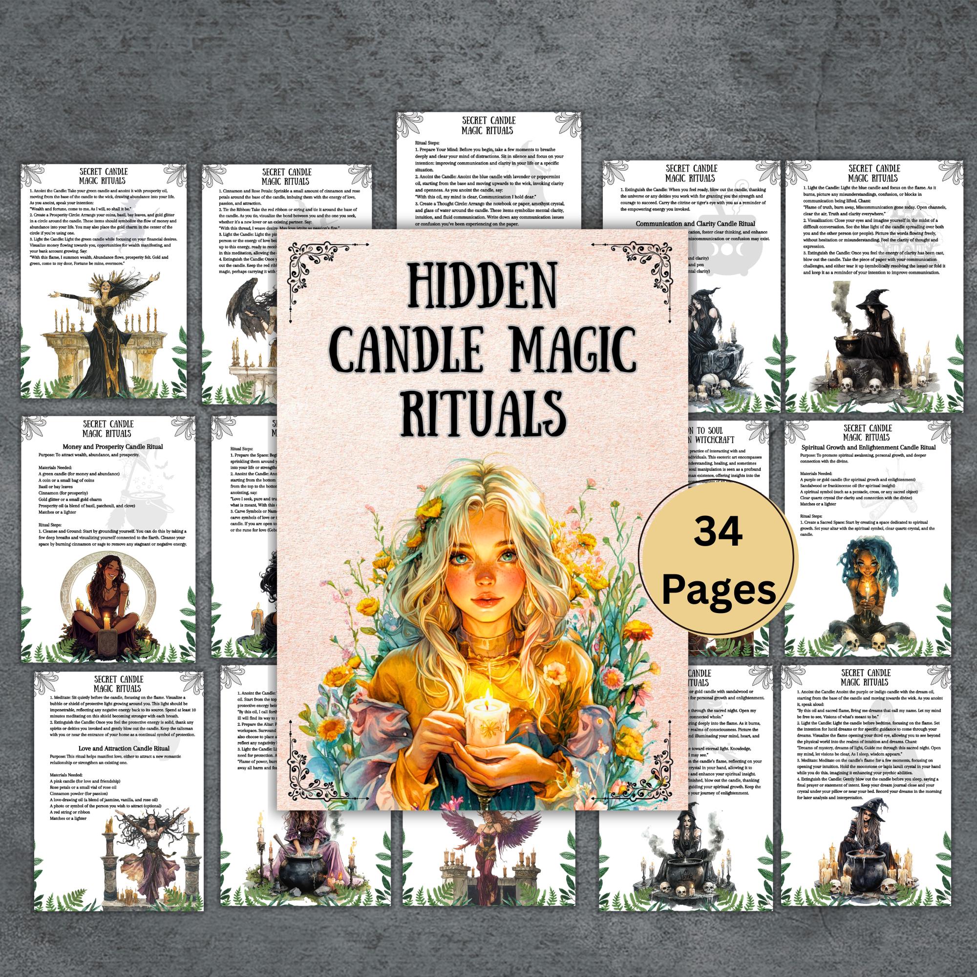 Hidden Spells Hidden Candle Magic Rituals, Spells, Grimoire Pages, Book of Shadows ...