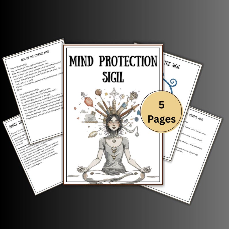 Mind Protection Mind Protection Sigil, Mind Spell, Grimoire Page, Witchcraft Sigils ...