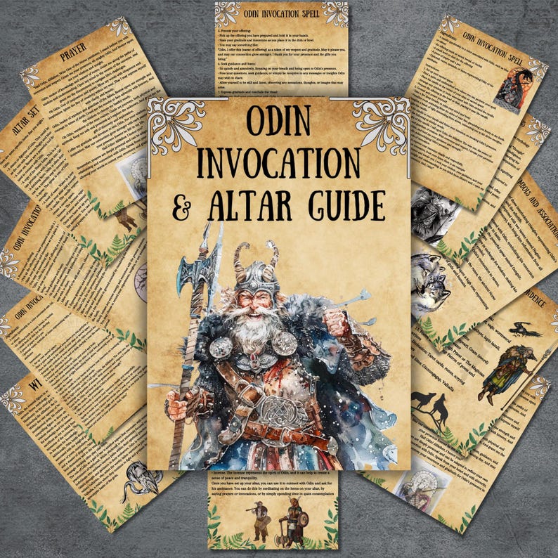 Secret Odin Altar, Grimoire Pages, Invocation Guide, Printable Book of ...
