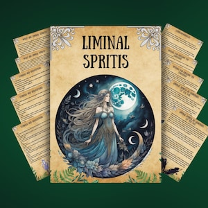 Liminal Spirits Grimoire pages, wiccan book of shadows, printable magic, Beginner witchcraft, spirits guide, BOS pages, Rituals