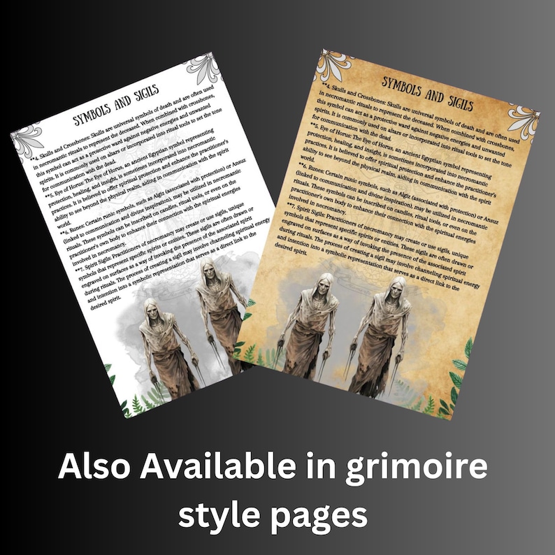 Secret Necromancy grimoire pages, Witchcraft Book of shadows, magic, Necromancy Rituals, Pagan, Witchy Printable, BOS pages image 2