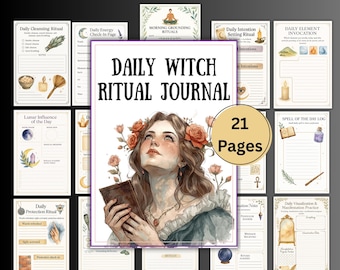 Daily Witch Rituals Journal, witchcraft planner, Witchy Logs, Ritual Tracker, Digital grimoire Journal, Spell, Printable Witchcore, BOS