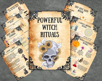 Rituales secretos de brujería, Libro de las Sombras de la brujería, grimorio wicca imprimible, ocultismo, paganismo, rituales de brujería para principiantes, guía del Libro de las Sombras