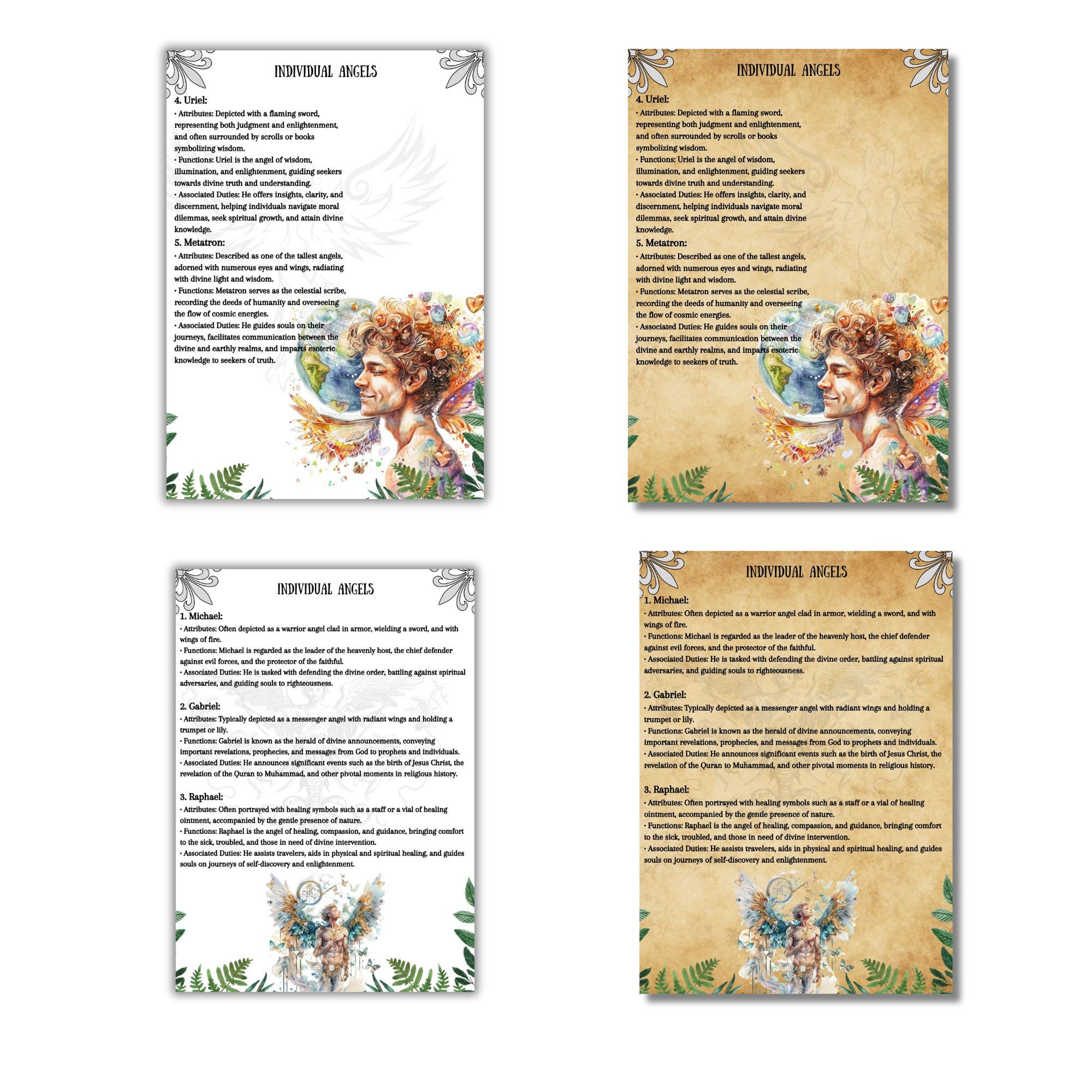 Angelology Gromoire Pages, Angels, Wiccan, Printable Book of Shadows ...