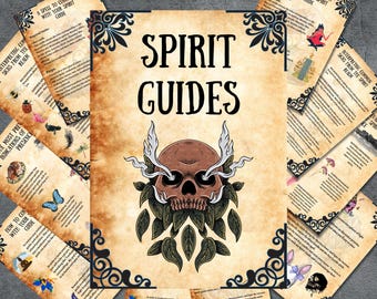 Spirit Guides Grimoire pages, Witchcraft basics, Printable Book of shadows, Witchy, BOS, Wicca, Beginner witch PDF, Rituals