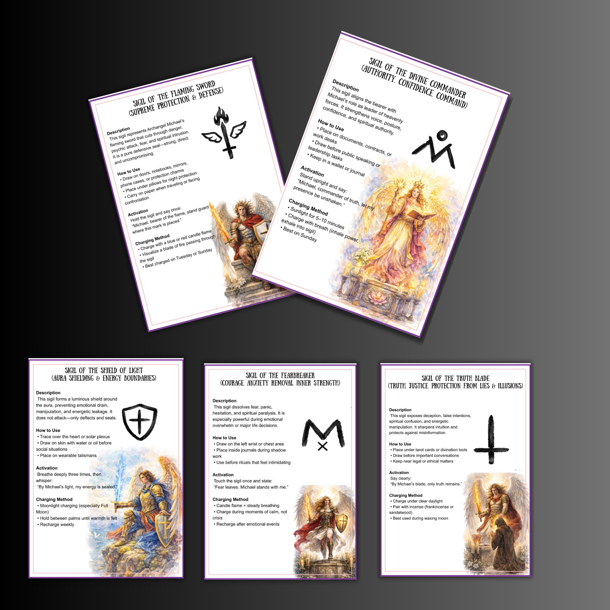 Magick Ritual Rites Sigils Archangel Michael Sigils Bundle, Grimoire Pages, Witchcraft, Michael ...