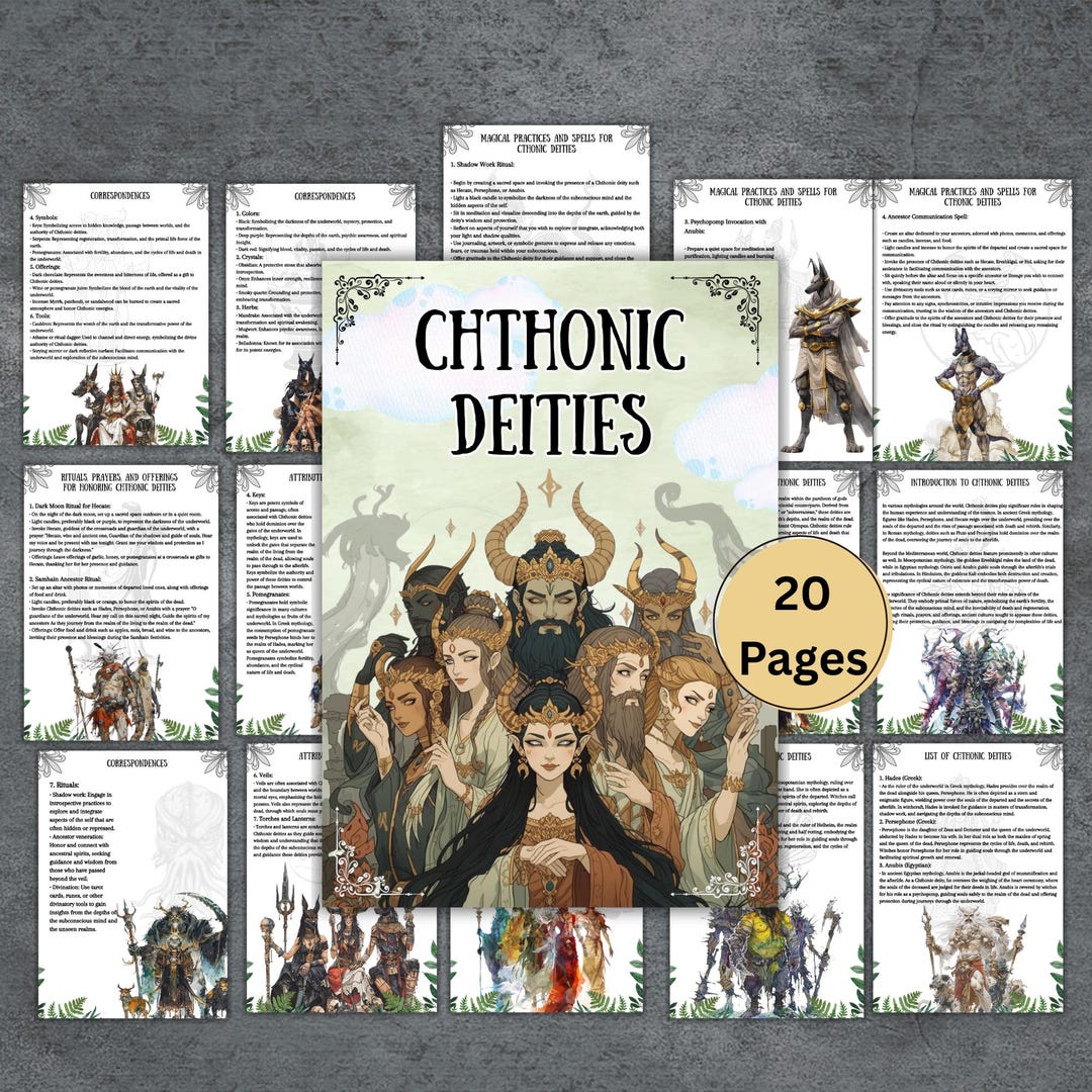 Underworld Deities Grimoire Pages, Wiccan Book of Shadows, Altar ...