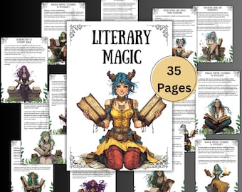 秘密の文学的魔法グリモアページ、ウィッカ、魔術の基礎、魔法の儀式、影の本、異教徒、魔女のグリモア、印刷可能、BOS