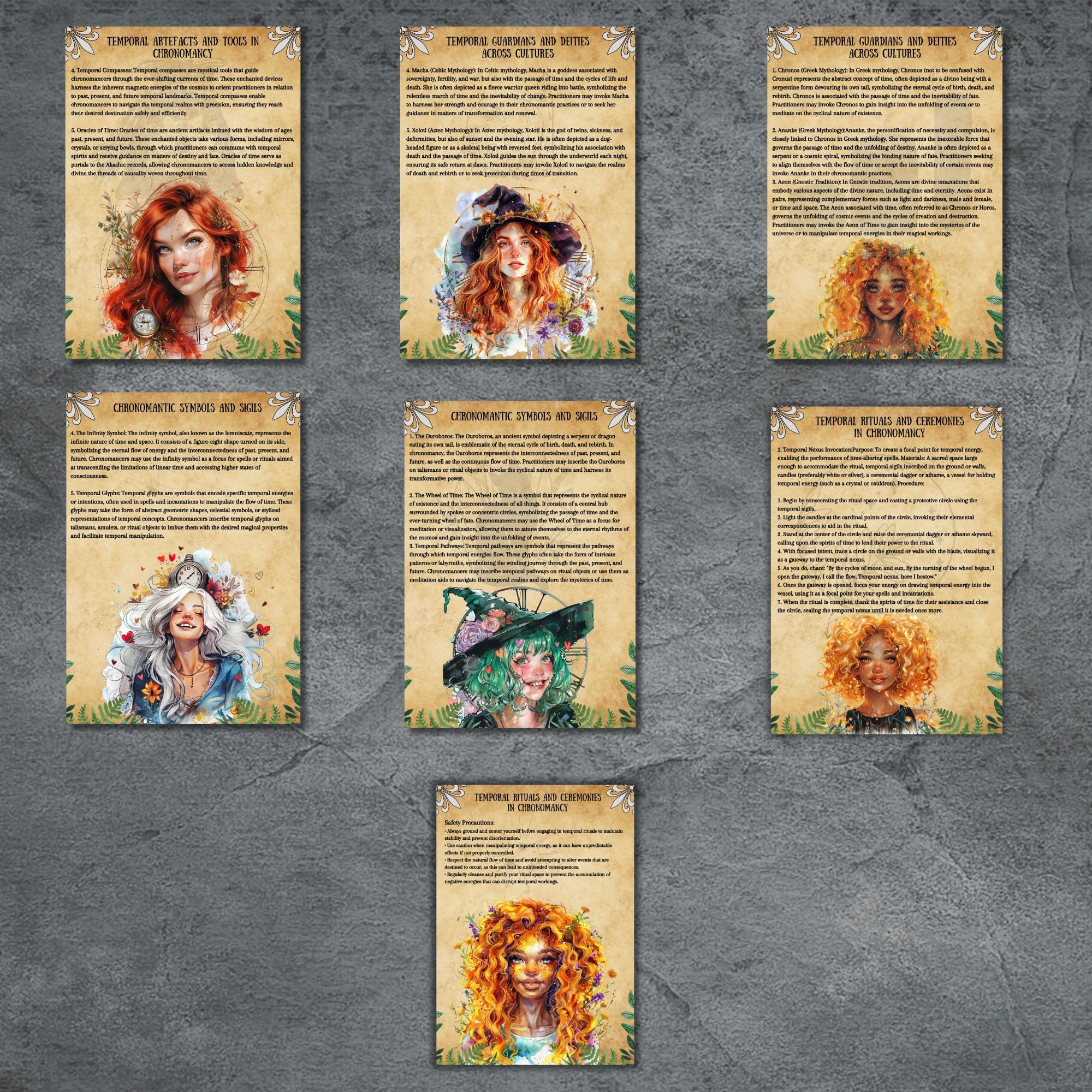 Time Magic Grimoire Pages, Chronomancy, Wiccan Book of Shadows ...