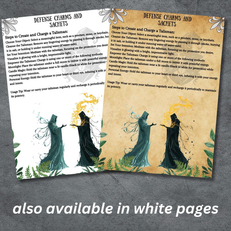 Páginas del grimorio de magia defensiva: Hechizos de protección de brujería (Descarga digital) imagen 3